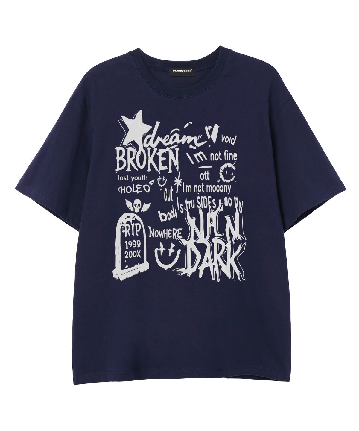 밴웍스(VANNWORKS) BROKEN STAR 반팔 티셔츠 (VS0224) 네이비