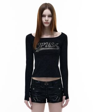 Op. 07 OP-USA CROP LONG SLEEVE BLACK