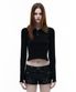 Op. 07 FAUX BLAIR COLLAR LONG SLEEVE BLACK