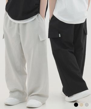 [2 PACK] 린넨 라이크 와이드 카고 팬츠 (3color)