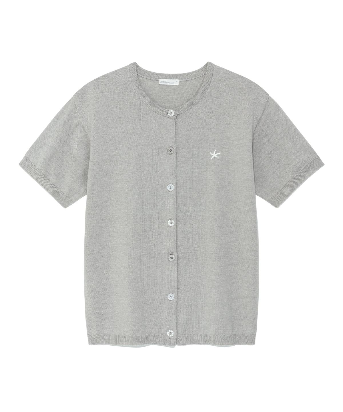 더콜디스트모먼트(THE COLDEST MOMENT) TCM button half knit cardigan (grey)