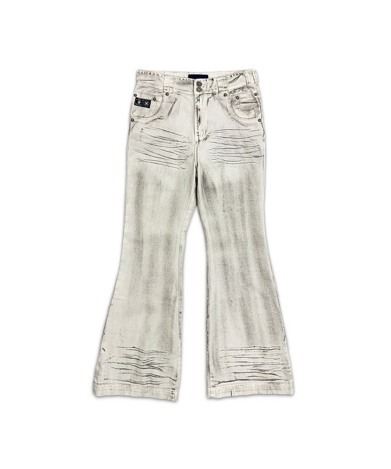 Op. 09 TORCHED FLARE DENIM PANTS DIRTY IVORY