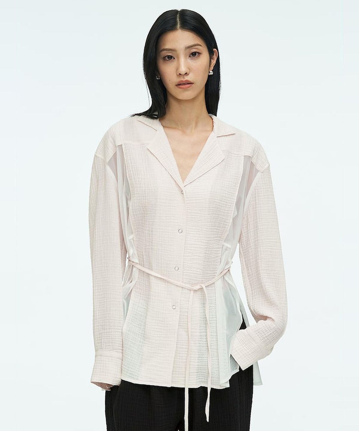 앙개(ANGGAE) Multiway Apron Long Shirt  Ivory