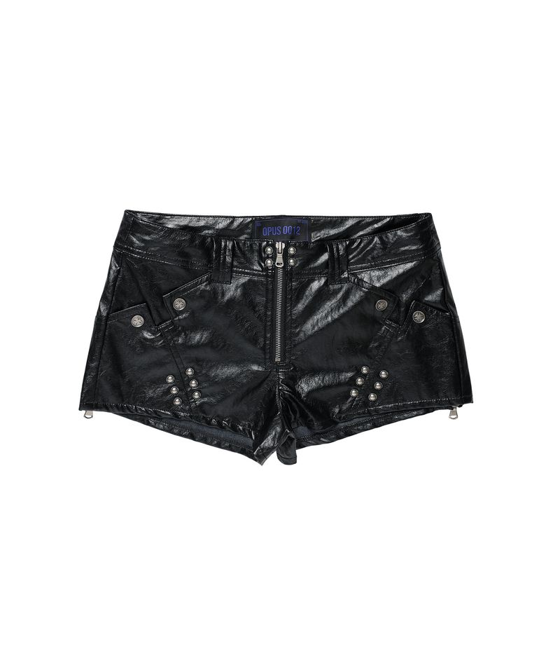 Op. 08 VILLAIN LEATHER MICRO PANTS BLACK