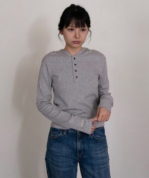 데일리 무지 헨리넥 후드티 BK4304 (3COLOR)