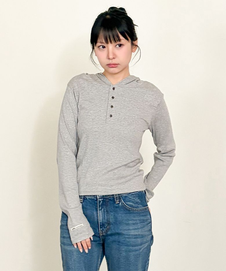 데일리 무지 헨리넥 후드티 BK4304 (3COLOR)