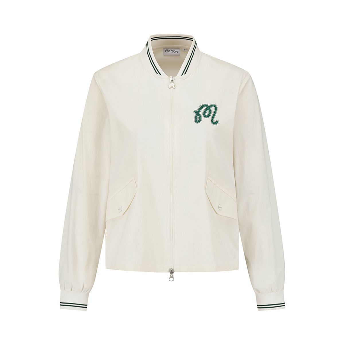 말본 골프(MALBON GOLF) 여성 컬러 포인트 스타디움 자켓 CREAM (WOMAN)