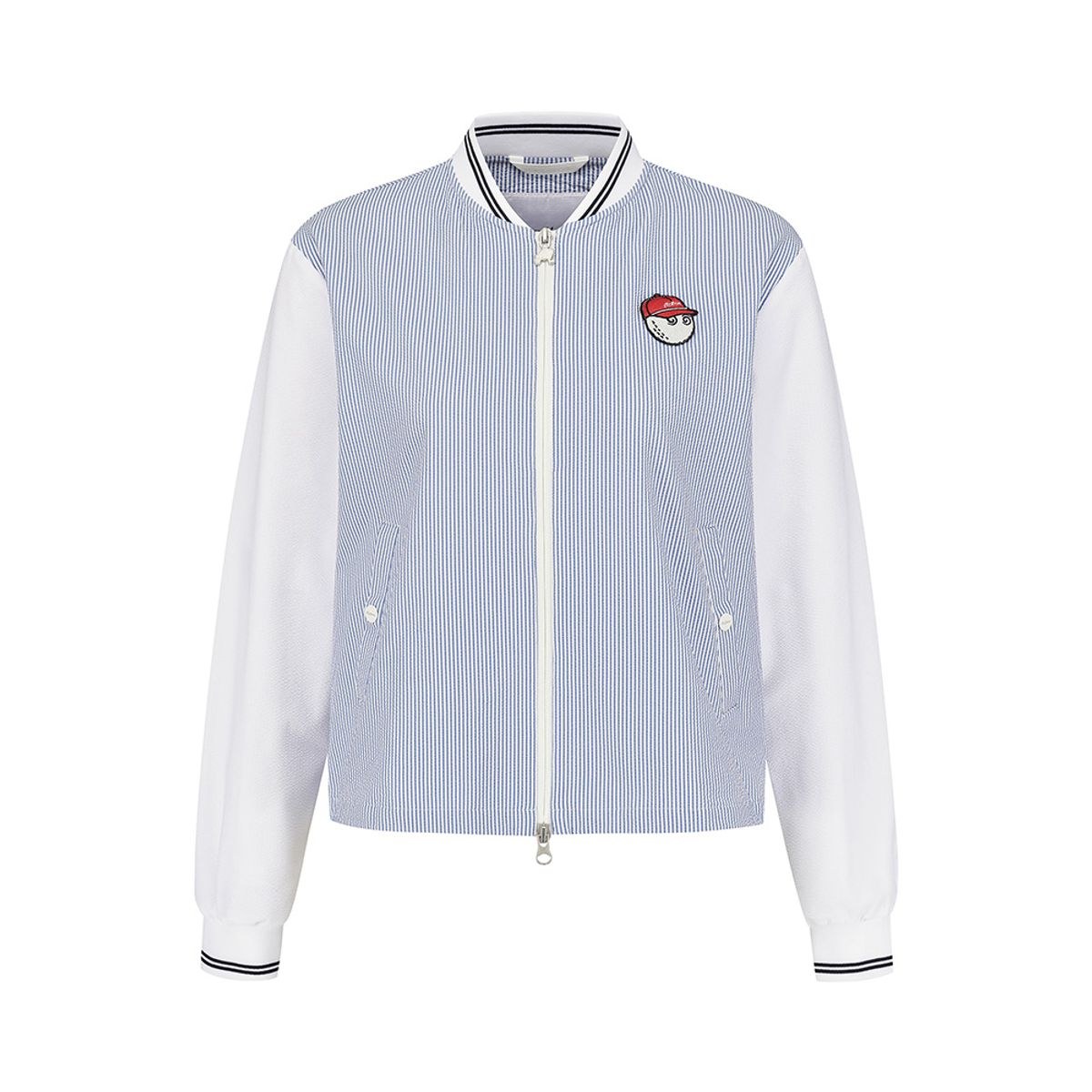 말본 골프(MALBON GOLF) 여성 시어서커 스타디움 자켓 SKY BLUE (WOMAN)