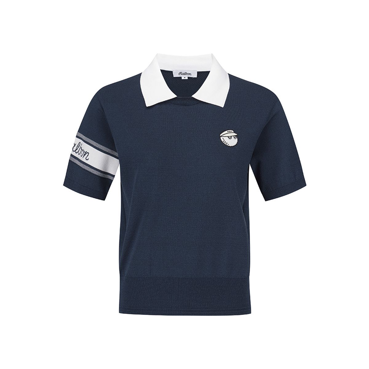 말본 골프(MALBON GOLF) 스카시 니트 반팔 폴로 스웨터 NAVY (WOMAN)