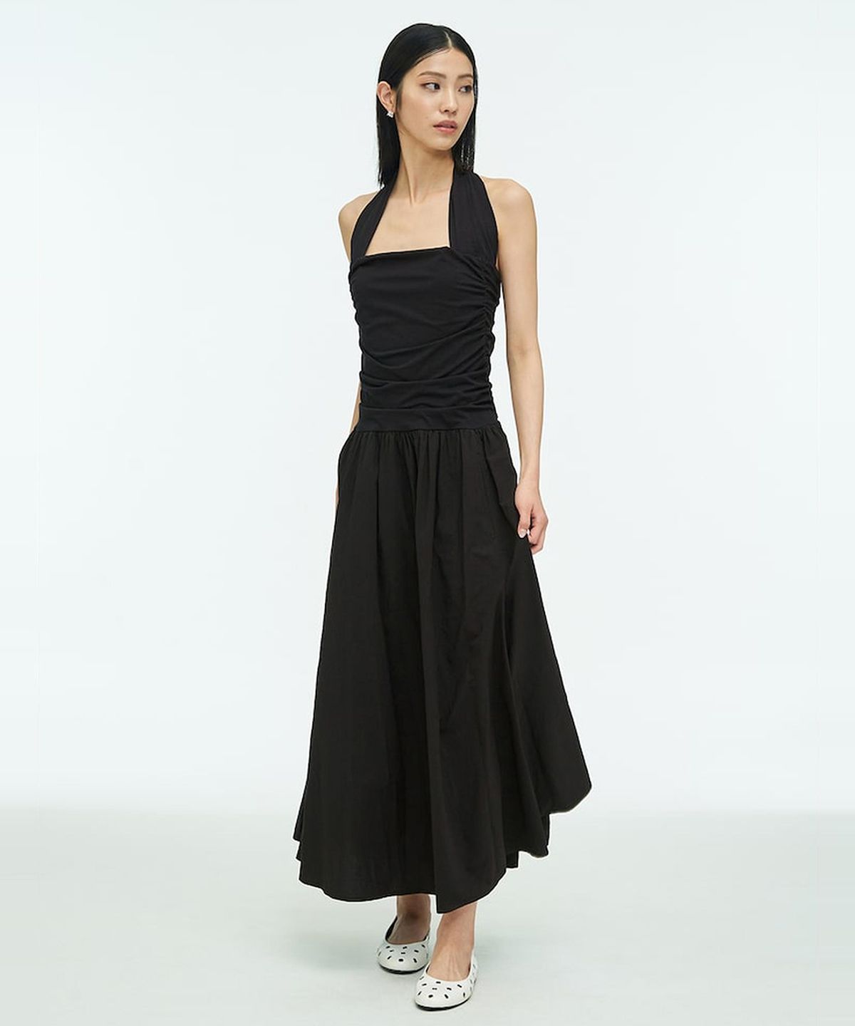앙개(ANGGAE) Halter Dress  Black