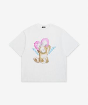 엔젤 테디 반소매 티셔츠 - 화이트 / WDTT026773UWH