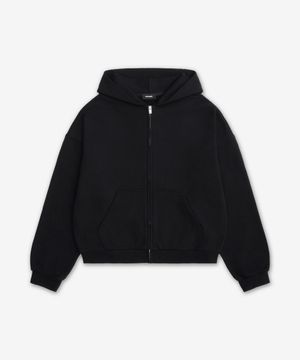 로고 집업 후드 - 블랙 / WDTJ026931UBK