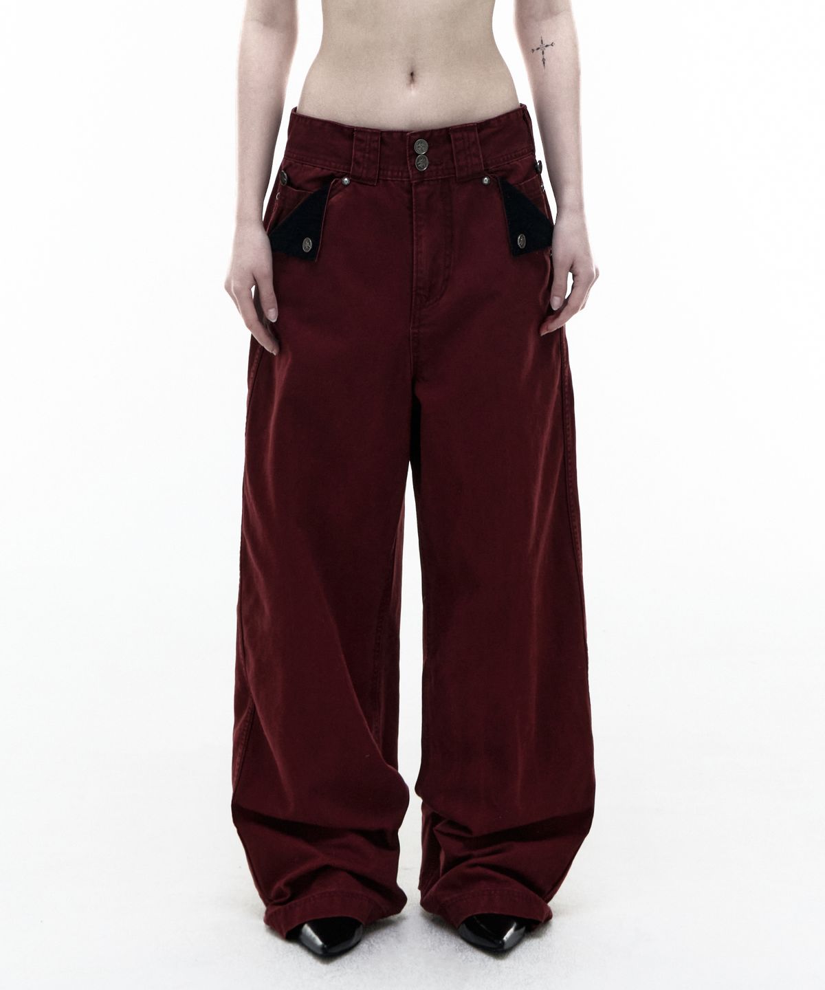 오퍼스 0012(OPUS 0012) Op. 08 FLD LIQUID COTTON PANTS BURGUNDY