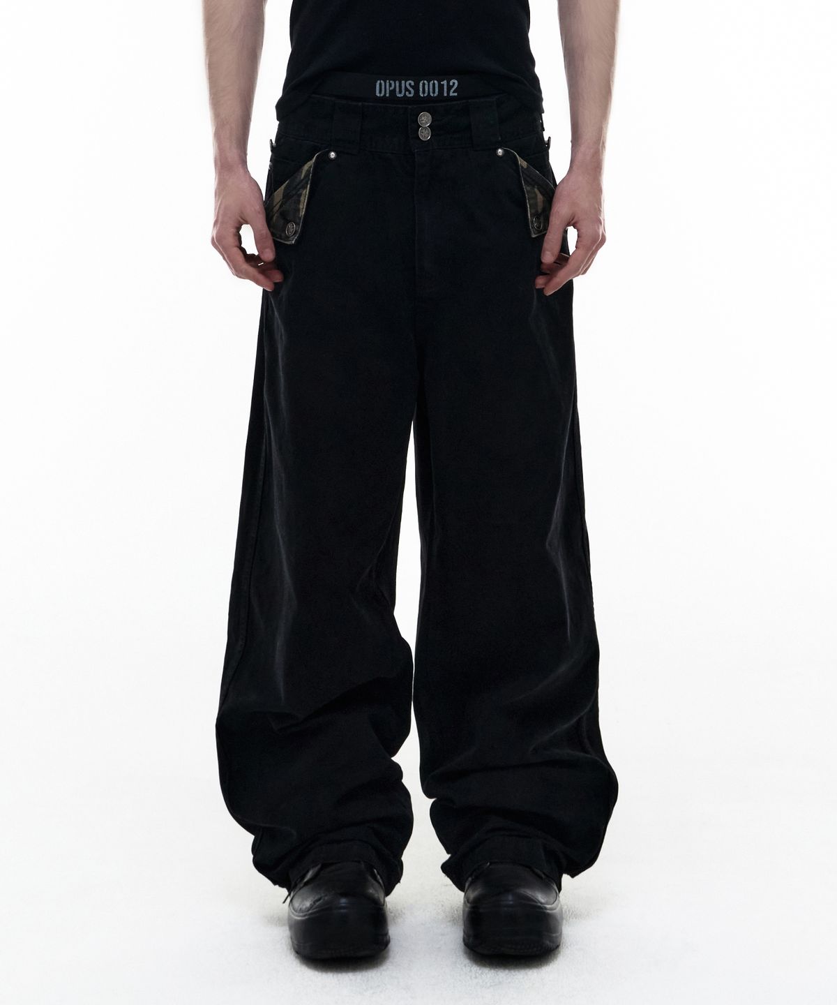 오퍼스 0012(OPUS 0012) Op. 08 FLD LIQUID COTTON PANTS BLACK