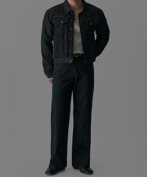 다크 인디고 데님 크롭 트러커 자켓 SET UP [다크인디고]