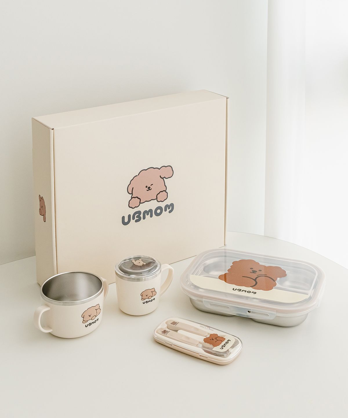 유비맘(UBMOM) 유비맘 초코몽이 식기 선물세트(식판/스푼포크/면기/컵)