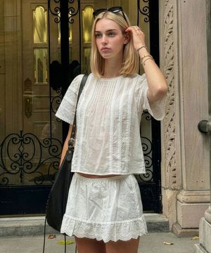 레이스 핀턱 블라우스