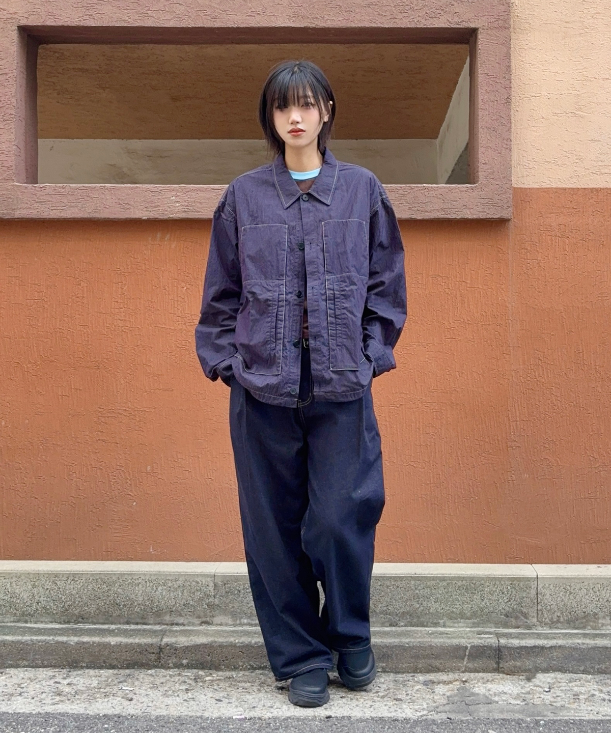 논타입(NONTYPE) MODIFIED LADDER UNIFORM JACKET (NAVY)