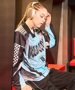 레이싱 모터스포츠 블록코어 롱슬리브 스카이블루 GA6510 SB