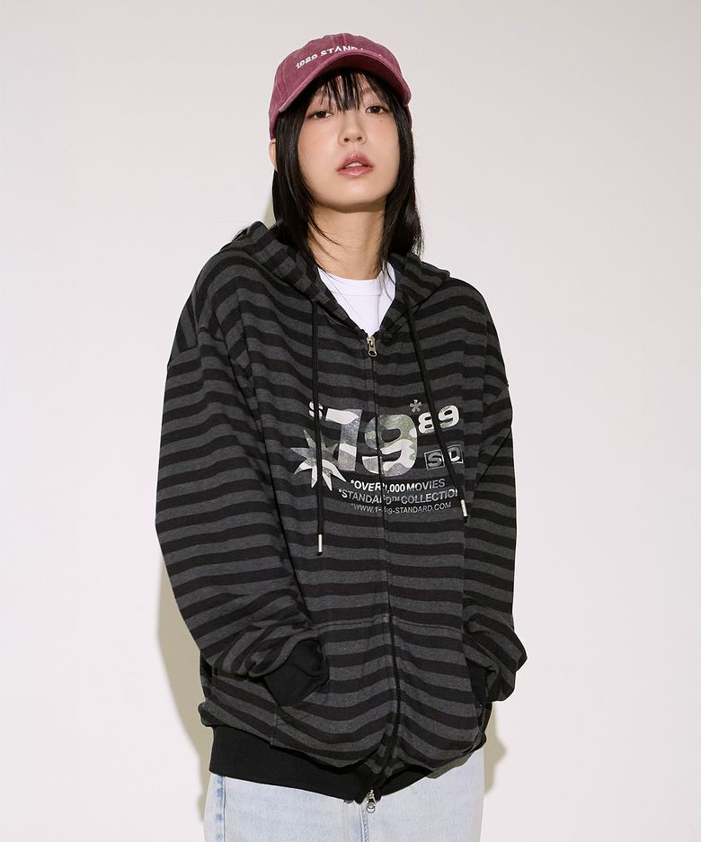 RENTAL SHOP 스트라이프 후드집업 (SSJSTD-0224)