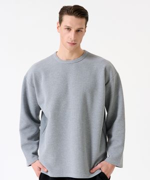 프라임 와플 와이드 롱슬리브 [멜란지]