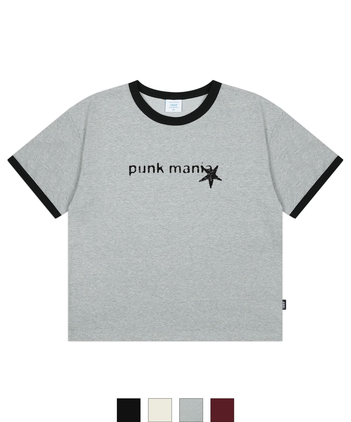 1989스탠다드(1989STANDARD) PUNK MANIA 쿨코튼 크롭 링거 반소매 (SRCSTD-0240)