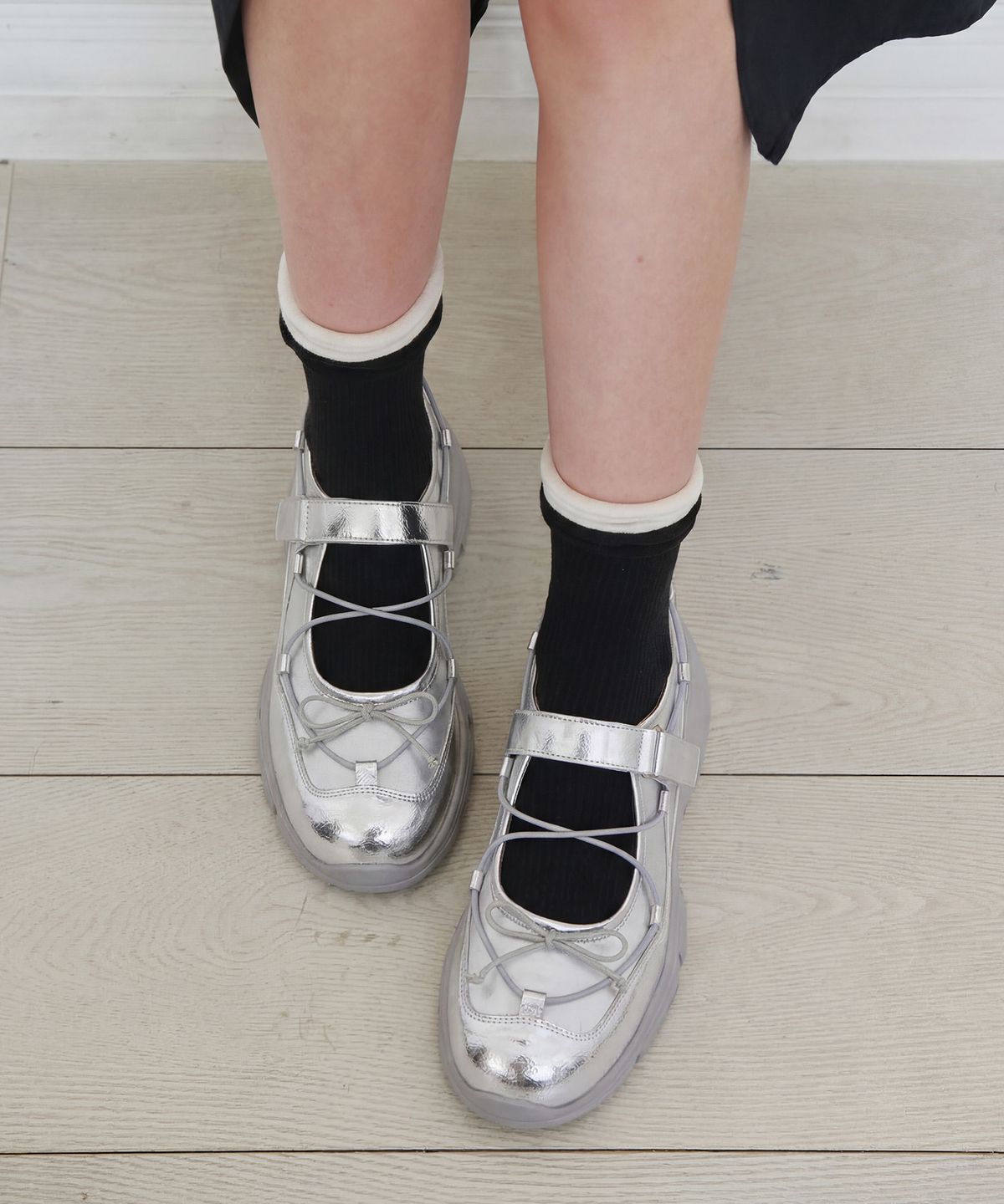 에이티티(ATT) Tied-Up Utility Mary Janes -Silver (att6024)