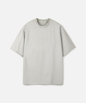 다이드 워싱 로우 엣지 크롭 티셔츠 DUSTY WHITE
