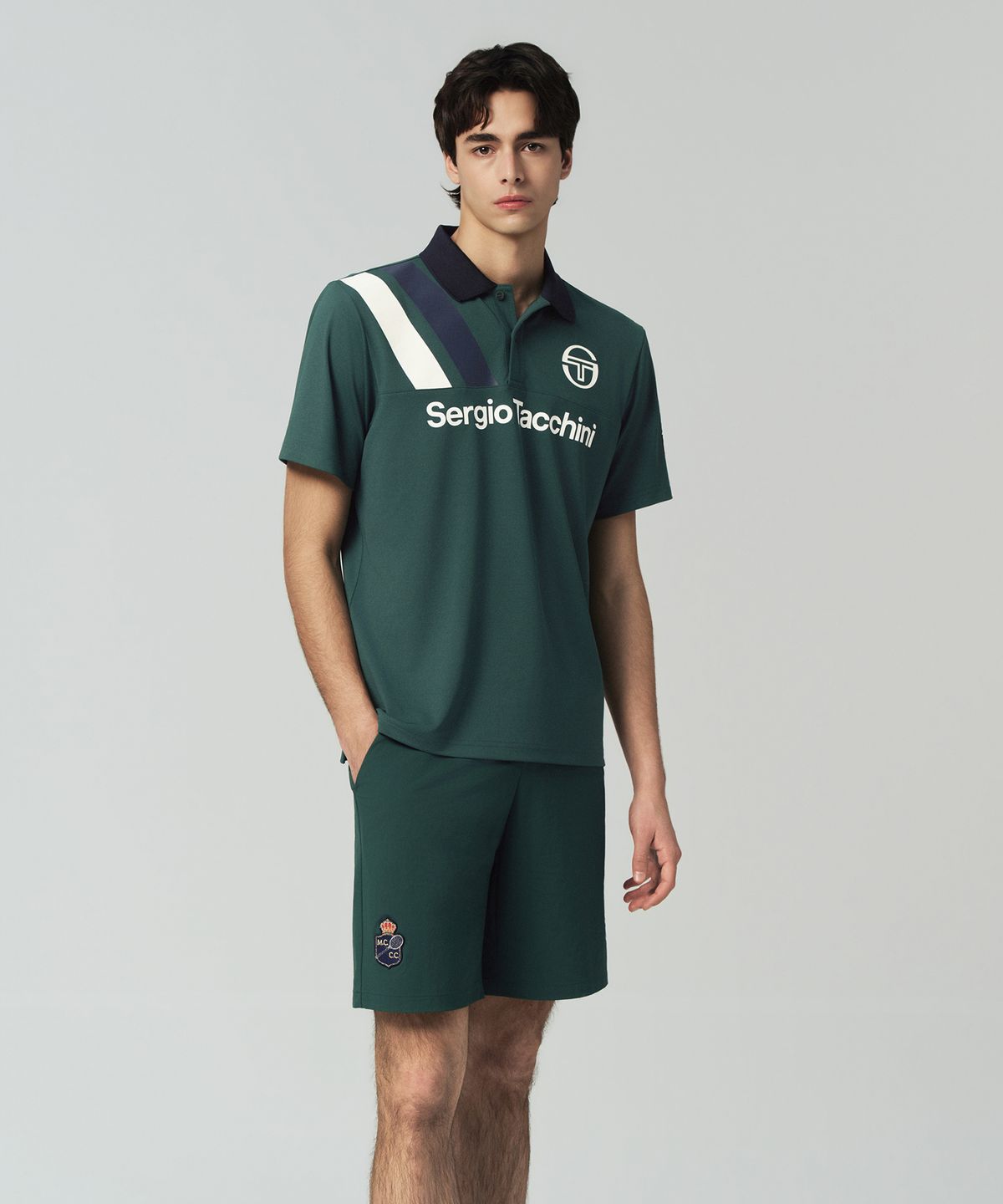 세르지오 타키니(SERGIO TACCHINI) M MC 앨리 스태프 반팔 폴로셔츠 (D.Green)