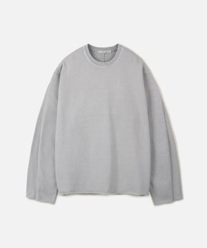 다이드 워싱 로우 엣지 롱슬리브 티셔츠 DUSTY WHITE