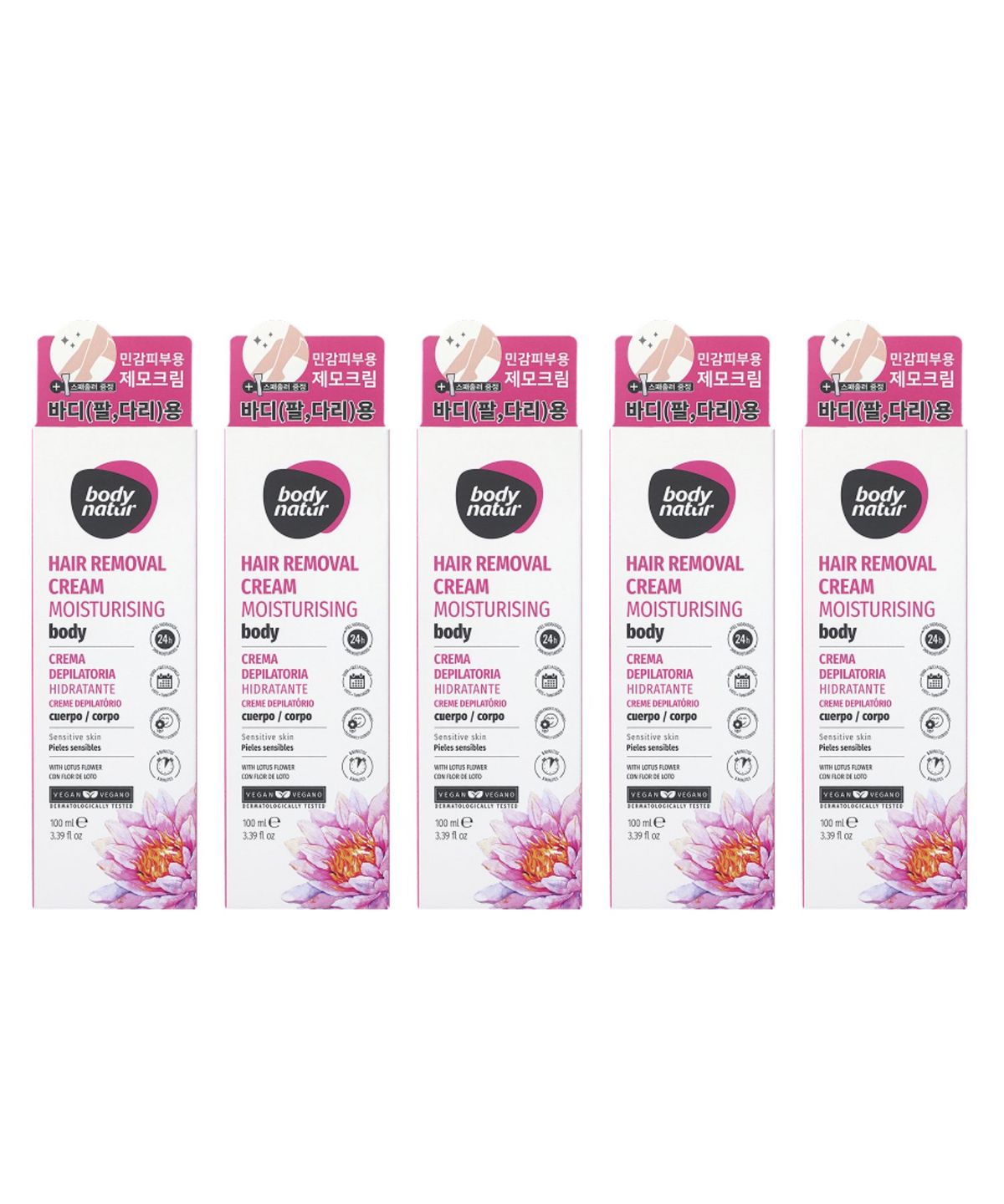 바디네이처(BODY NATUR) 제모크림 바디 로터스 플라워 5개