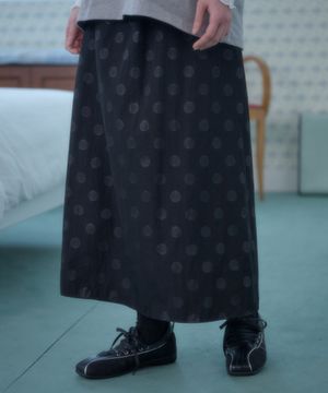 Dot skirt 플레어 맥시 롱스커트 ASK401(블랙)
