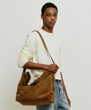 [패션플래닛X미나브] 슬라우치 스웨이드 백 [브라운]