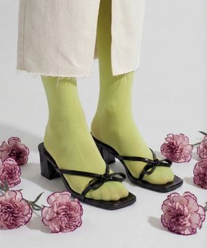 멜로즈 슬림 리본 스퀘어 뮬 (5cm/3colors)