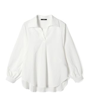 여성 루즈핏 오픈칼라 브이엔 셔츠 (WHITE) (HC2LSC2)