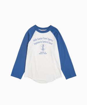 Hula Girl Raglan Tee(W)_White & Blue