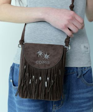 네이티브 웨스턴 스웨이드 미니 크로스백