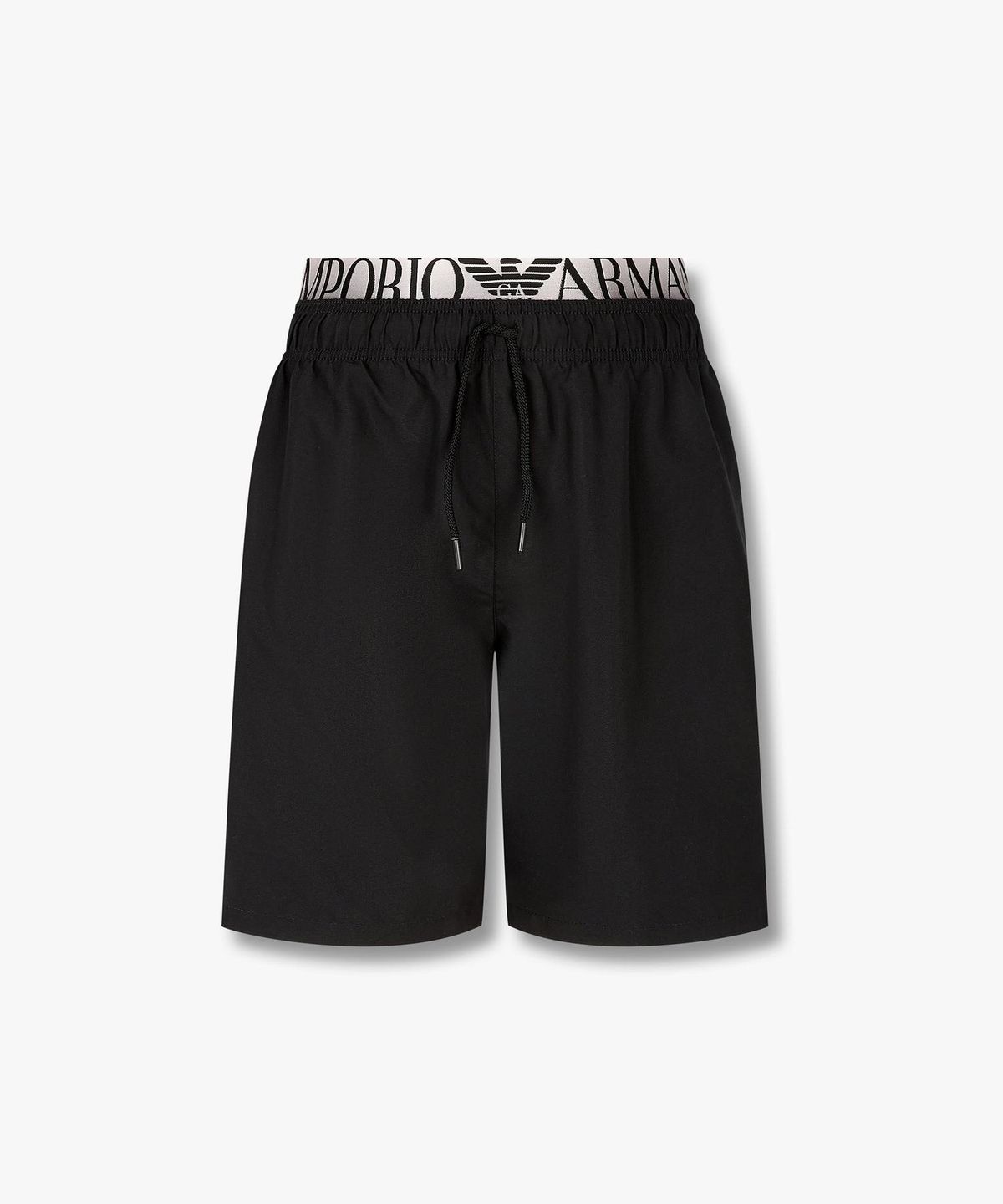 엠포리오 아르마니 언더웨어(EMPORIO ARMANI UNDERWEAR) 남성 로고 엘라스틱 인서트 스윔 쇼츠_블랙 0816121157
