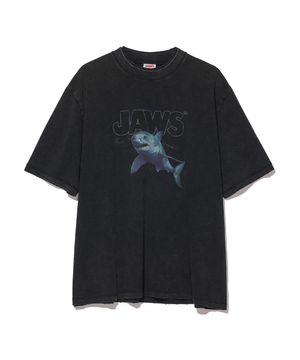 [JAWS] Shark Tee_VTG Black