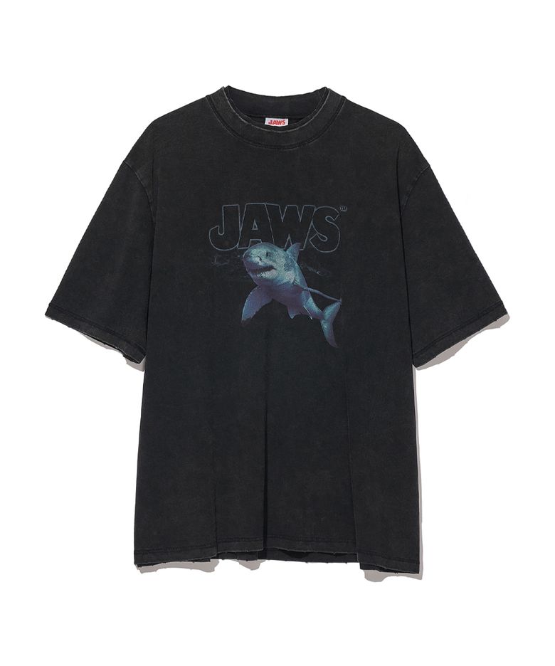 [JAWS] Shark Tee_VTG Black