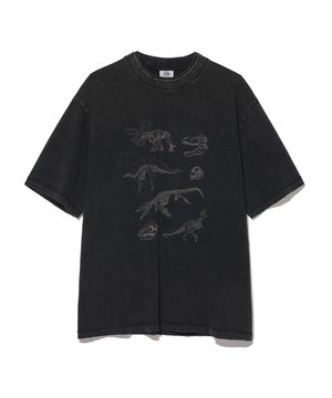 [JURASSIC WORLD] Skeleton Tee_VTG Black