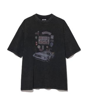 [BACK TO THE FUTURE] Roads Quote Tee_VTG Black