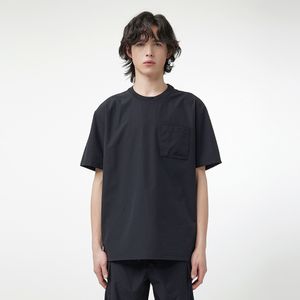 [MEN] 루즈핏 포켓 우븐 티셔츠 - 블랙 HEM0001ATZBLK