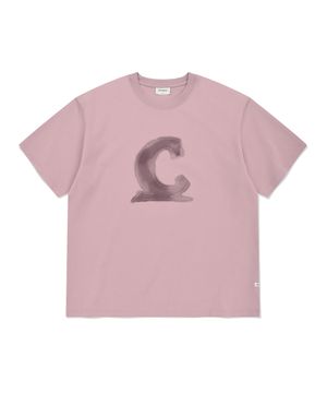 쿨 코튼 시그니처 심볼 그래픽 티셔츠 핑크