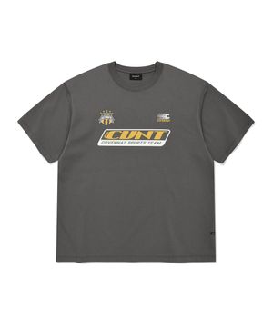 쿨 코튼 풋볼 그래픽 티셔츠 차콜