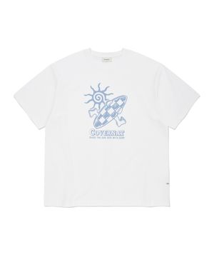 체커보드 그래픽 티셔츠 화이트