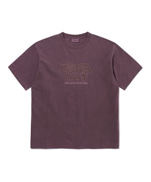 레트로 로고 그래픽 다잉 티셔츠 와인