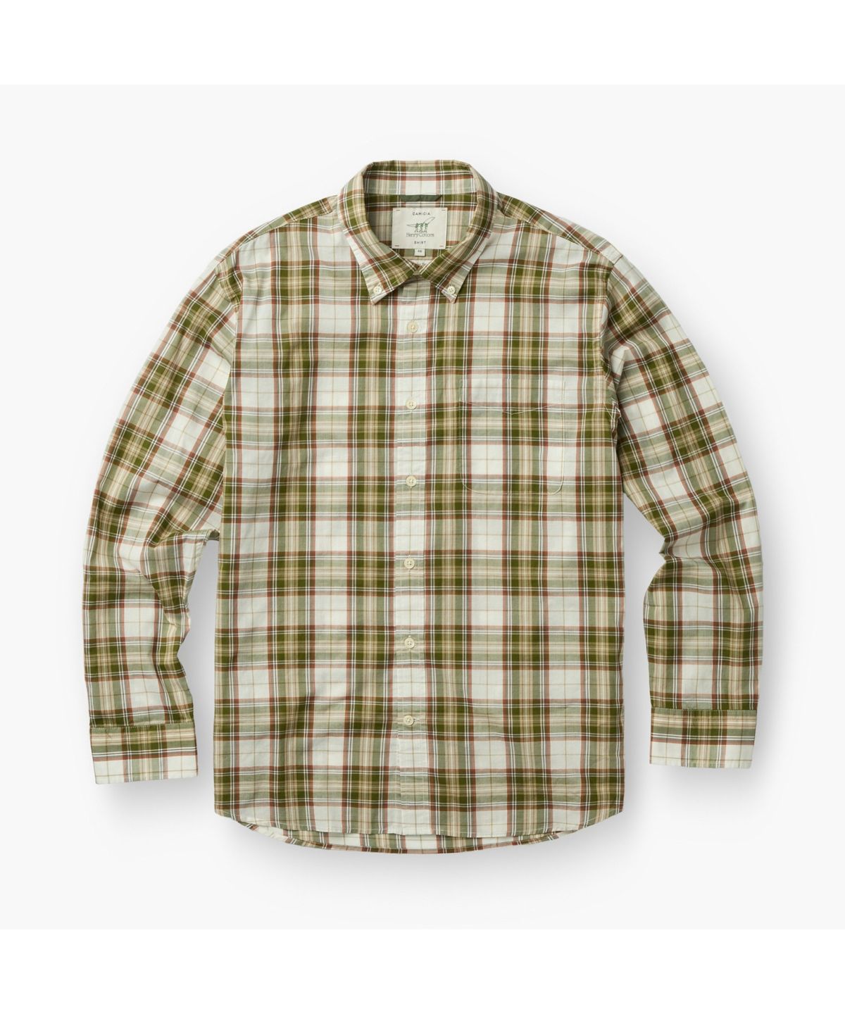 헨리코튼(HENRY COTTONS) [Imported Fabric] 카키 체크 셔츠 (레귤러핏) AHSAM26131KHX