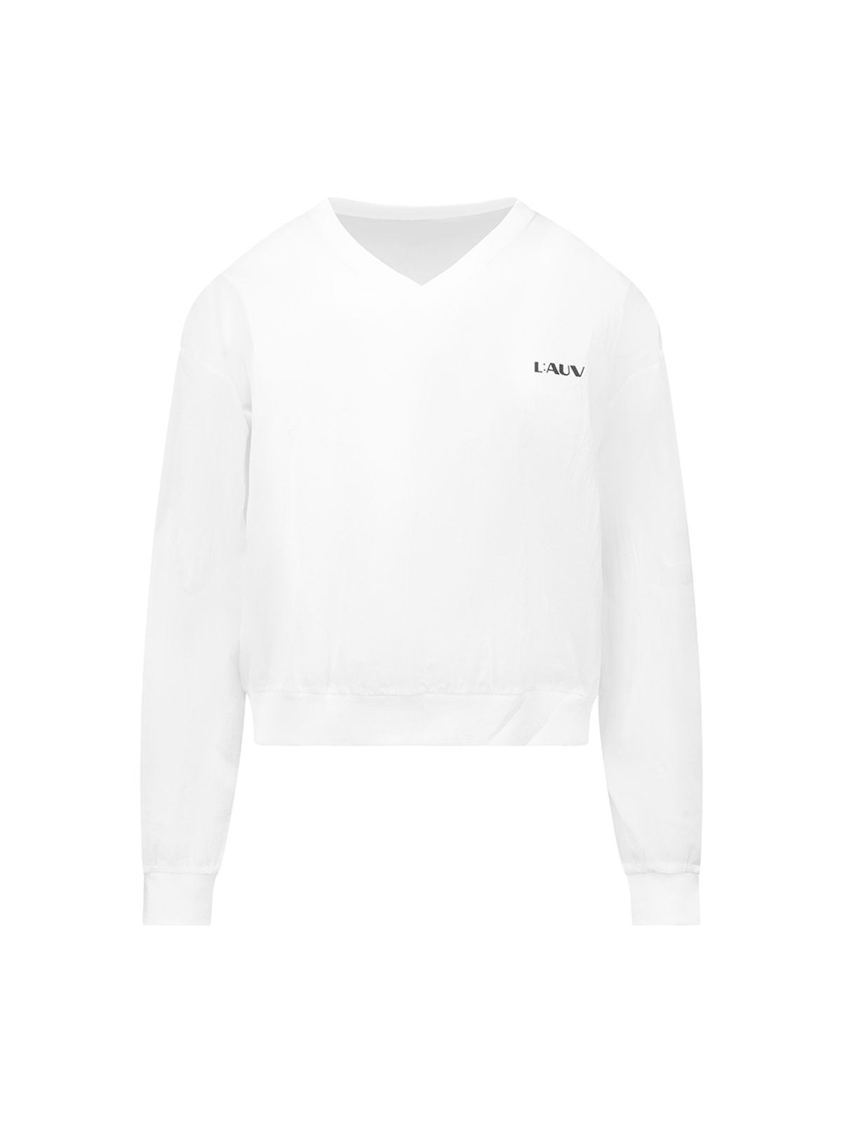 라우브(LAUV) 브이넥 아노락 맨투맨 WHITE