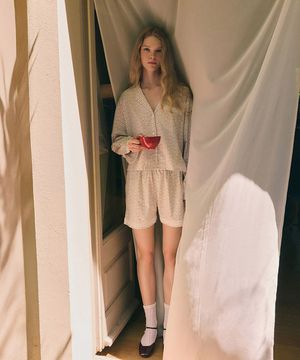 006A 셸웨이브 롱 슬리브 탑 & 쇼츠